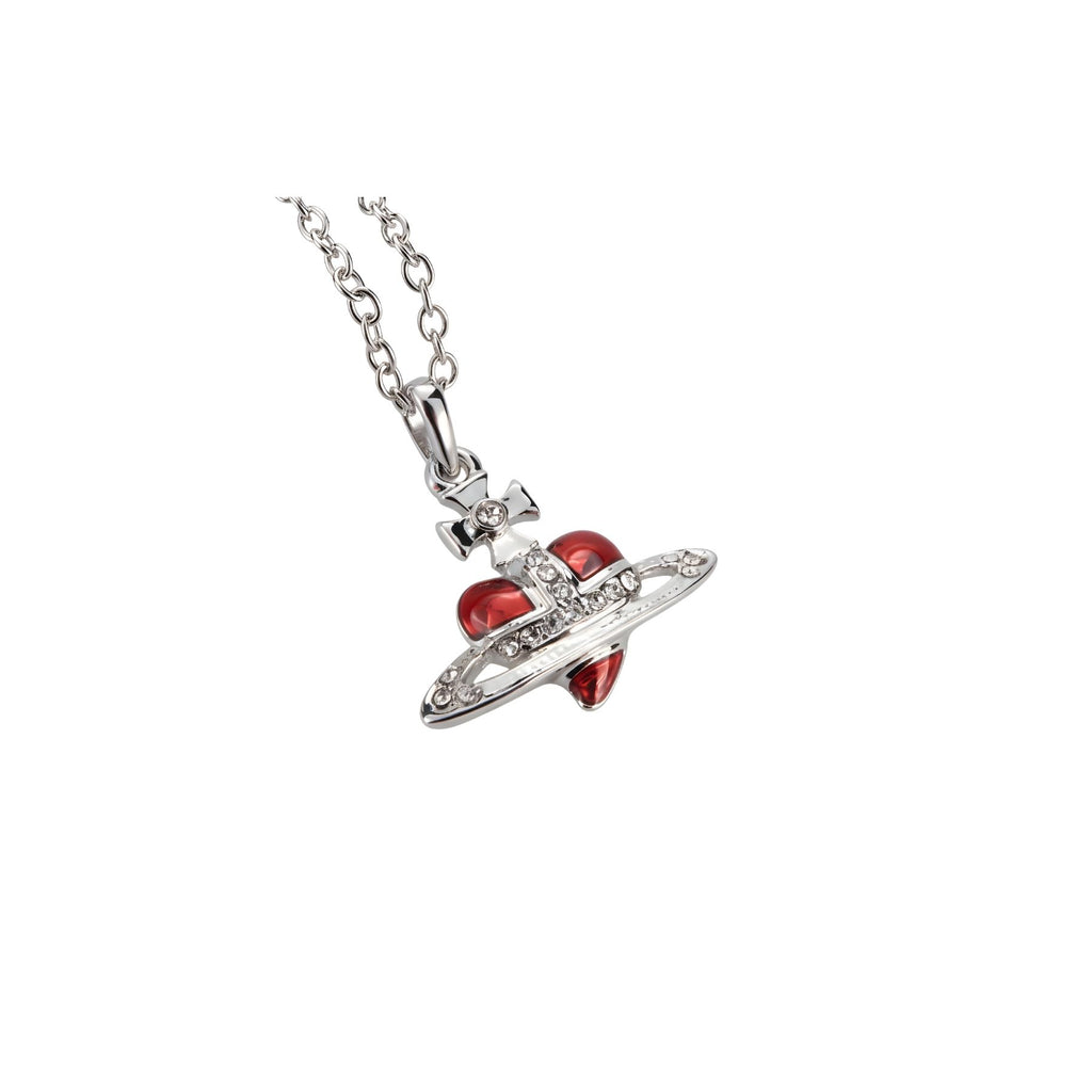 Mini Heart Shaped Orb Design Pendant Silver Chain Necklace *5 Colours*