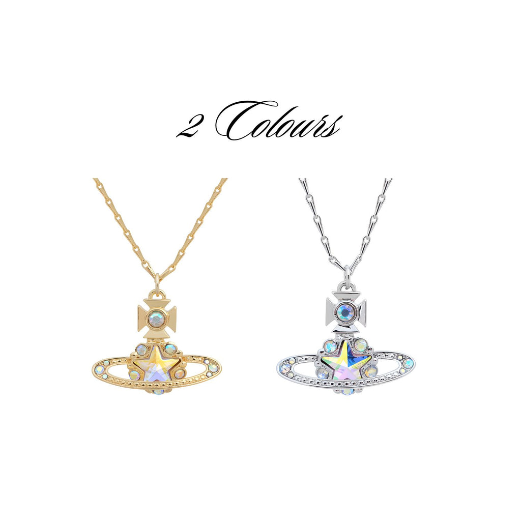Star Pendant Orb Necklace Gold & Silver *2 colors*
