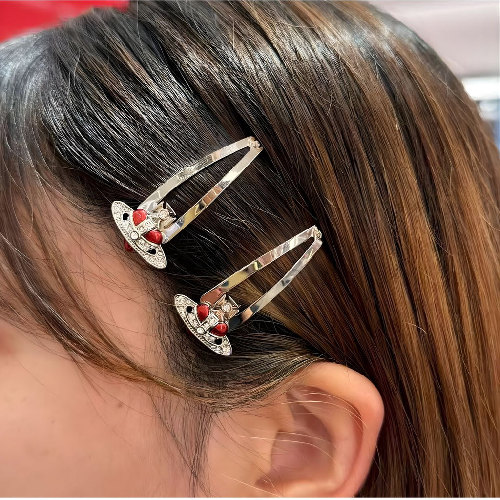 Heart Saturn Hair Clip *2 Colours*