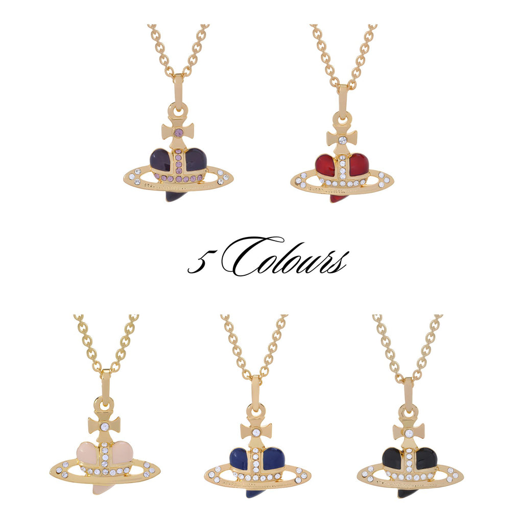 Mini Heart Shaped Orb Design Gold Chain Necklace *5 Colours*